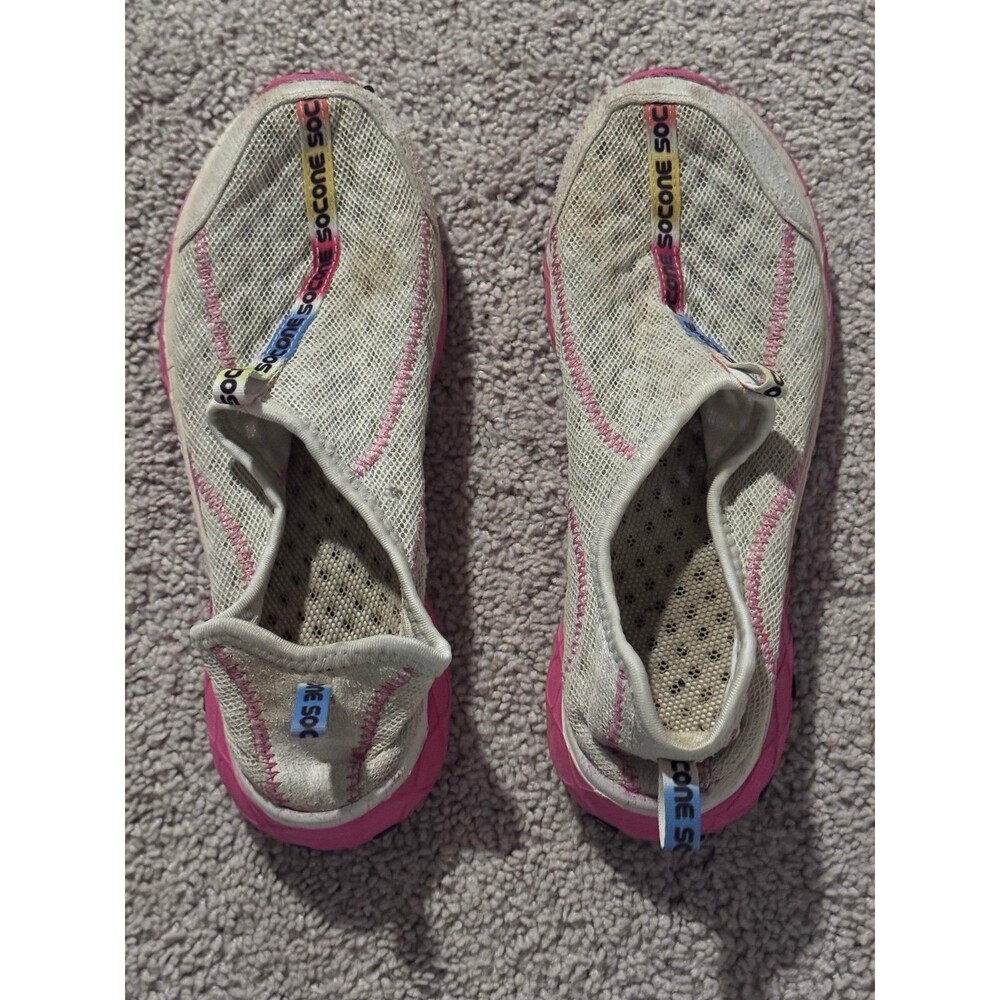 SOCONE Athletic Shoes, PiSOCONE Athletic Pink White Mesh Slip On/Water Shoes